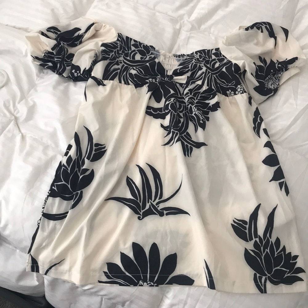 Cream and black tunic